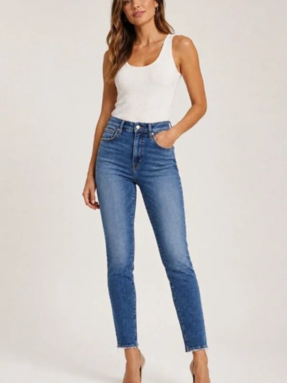 Good American Good Classic Skinnyish Jeans Hi Rise Size 12/31 NWT